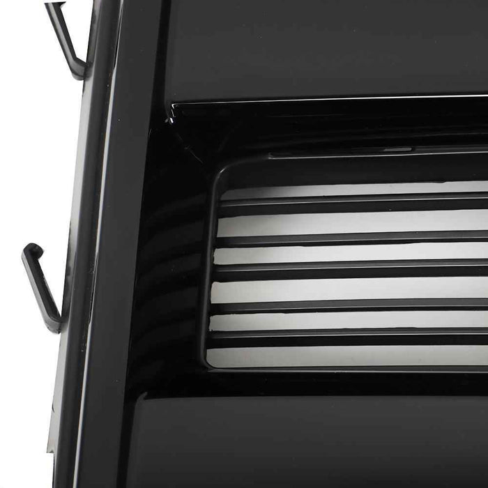 DURAFORCE Gloss Black Front Upper Grill W/Camera Holes Grille For 2015 16 2017 Ford F150