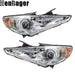 DURAFORCE For 2011-2014 Hyundai Sonata Pair of Halogen Chrome Housing Projector Headlights