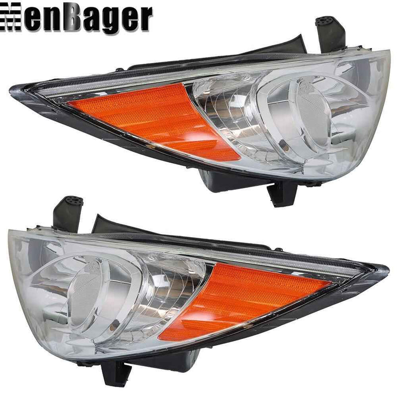 DURAFORCE For 2011-2014 Hyundai Sonata Pair of Halogen Chrome Housing Projector Headlights