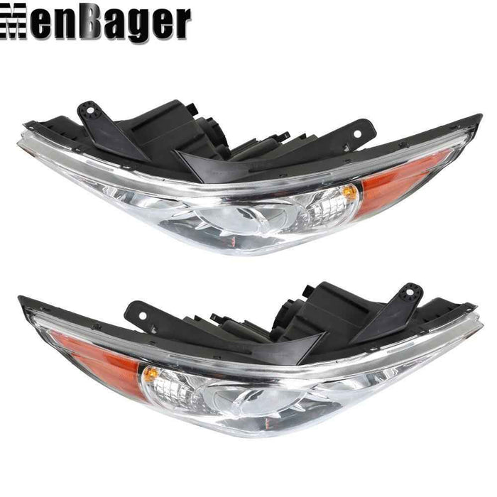 DURAFORCE For 2011-2014 Hyundai Sonata Pair of Halogen Chrome Housing Projector Headlights