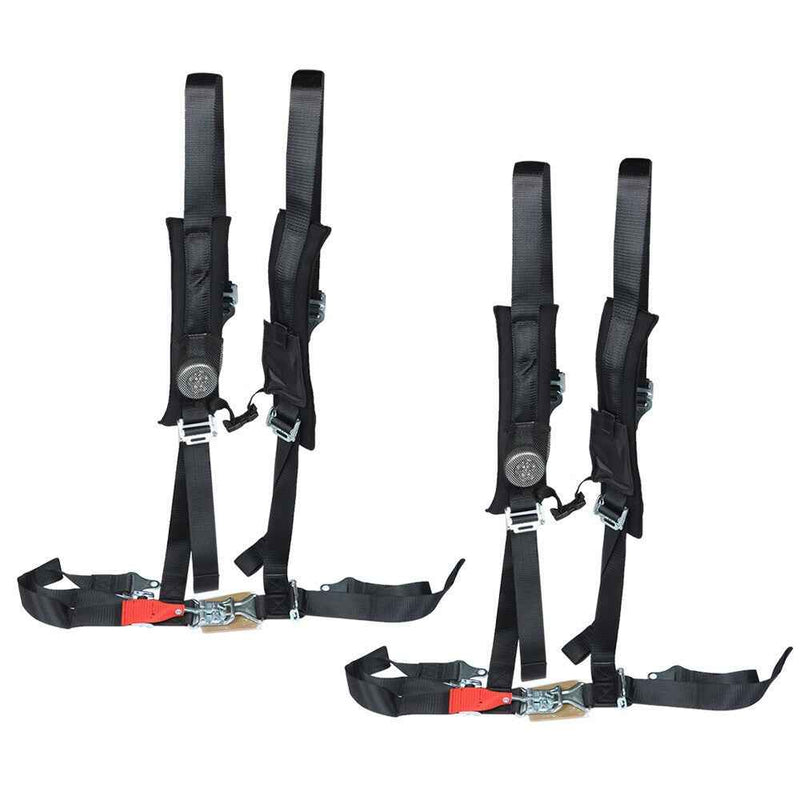 DURAFORCE RZR XP S 4 1000 Black Seat Belt Harness Pair Of 4 Point 2" Padded For Polaris