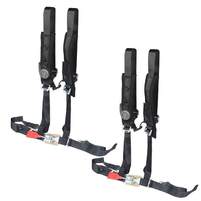 DURAFORCE RZR XP S 4 1000 Black Seat Belt Harness Pair Of 4 Point 2" Padded For Polaris