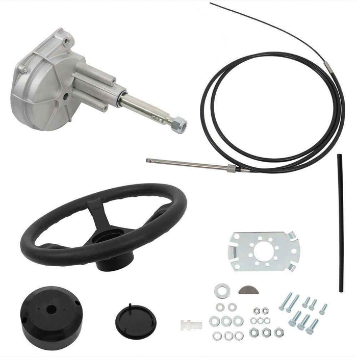 DURAFORCE 14 Feet Boat Rotary Steering System Outboard Kit Marine With 12.4" Wheel SS13714