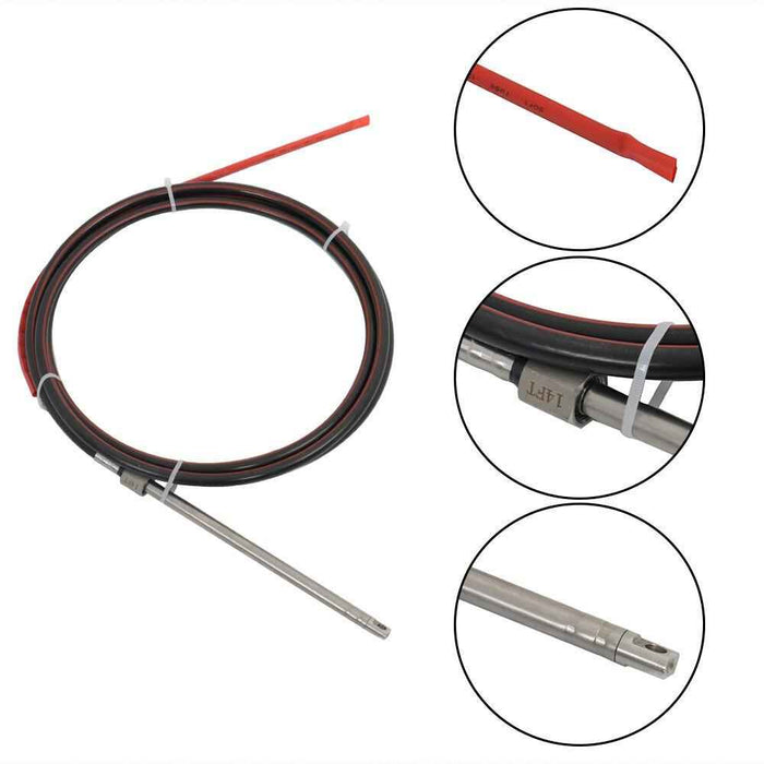 DURAFORCE 14 Feet Boat Rotary Steering System Outboard Kit Marine With 12.4" Wheel SS13714