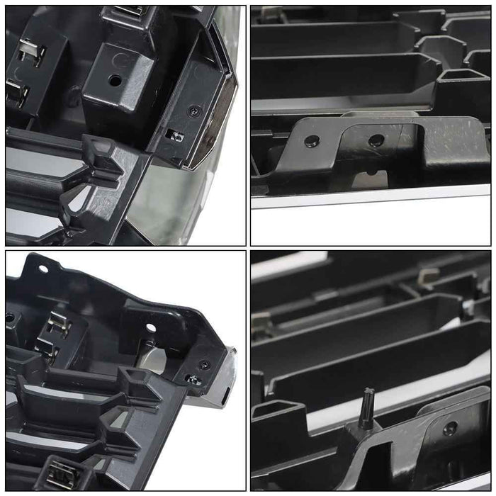 DURAFORCE Front Upper Grille Black W/Chrome Grill For Chevrolet Silverado 1500 2016-2018