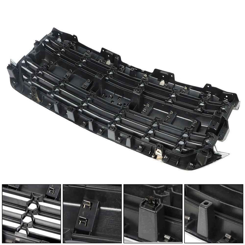 DURAFORCE Front Upper Grille Black W/Chrome Grill For Chevrolet Silverado 1500 2016-2018