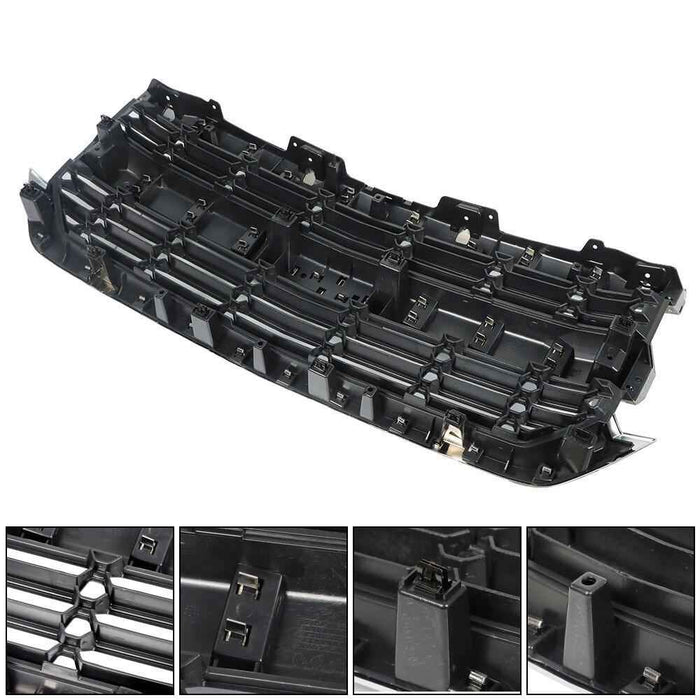 DURAFORCE Front Upper Grille Black W/Chrome Grill For Chevrolet Silverado 1500 2016-2018