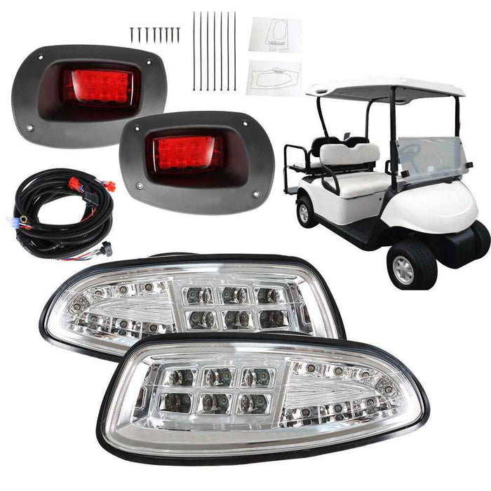 DURAFORCE Golf Cart For EZGO RXV Set LED Headlight w/ Tail light Kit Deluxe Street 2008-15