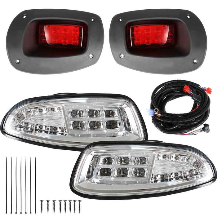 DURAFORCE Golf Cart For EZGO RXV Set LED Headlight w/ Tail light Kit Deluxe Street 2008-15