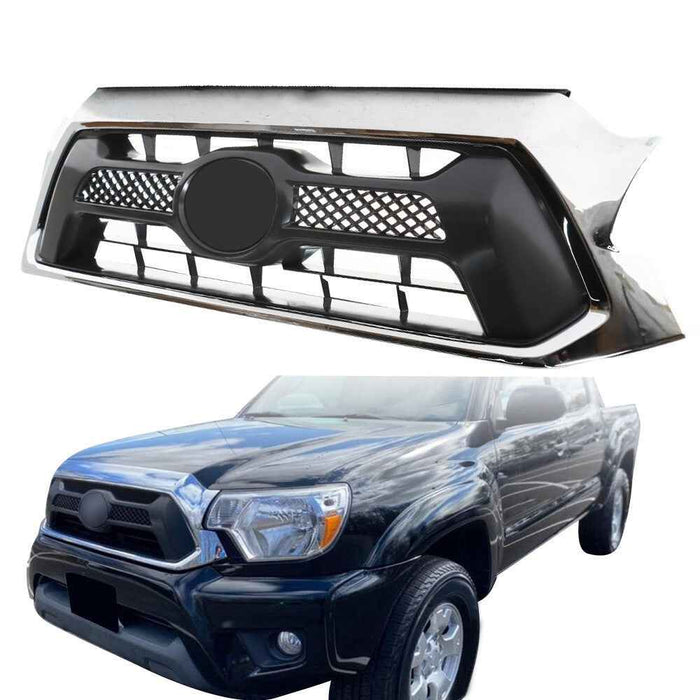DURAFORCE Front Bumper Grille Shell W/Chrome Grill For Toyota Tacoma 2012/2013/2014/2015