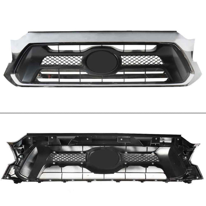 DURAFORCE Front Bumper Grille Shell W/Chrome Grill For Toyota Tacoma 2012/2013/2014/2015