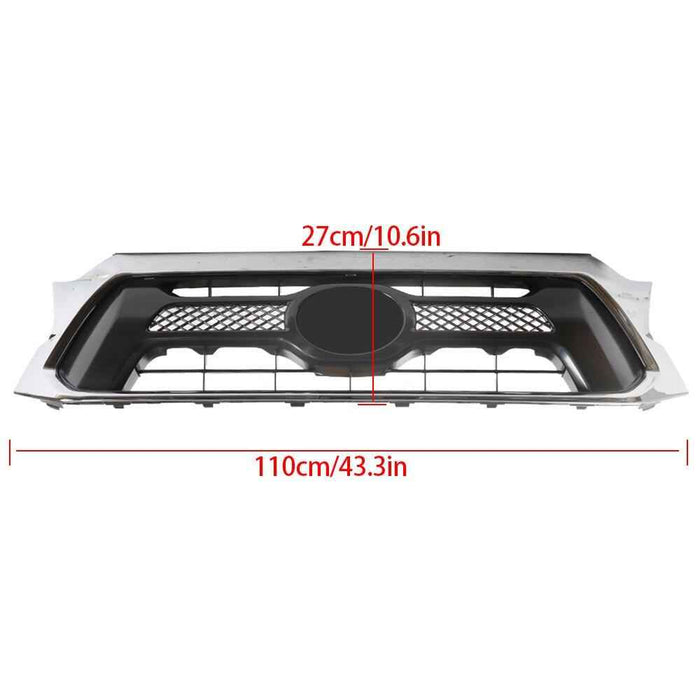 DURAFORCE Front Bumper Grille Shell W/Chrome Grill For Toyota Tacoma 2012/2013/2014/2015