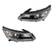 DURAFORCE Black Pair of Headlights Headlampds Assy w/O LED DRL For 2013-2015 Honda Accord