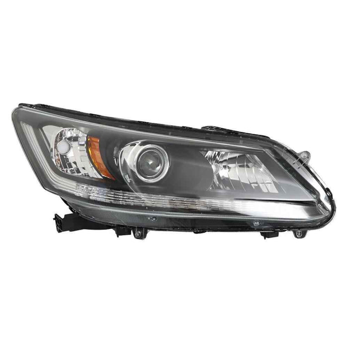 DURAFORCE Black Pair of Headlights Headlampds Assy w/O LED DRL For 2013-2015 Honda Accord