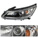 DURAFORCE Black Pair of Headlights Headlampds Assy w/O LED DRL For 2013-2015 Honda Accord