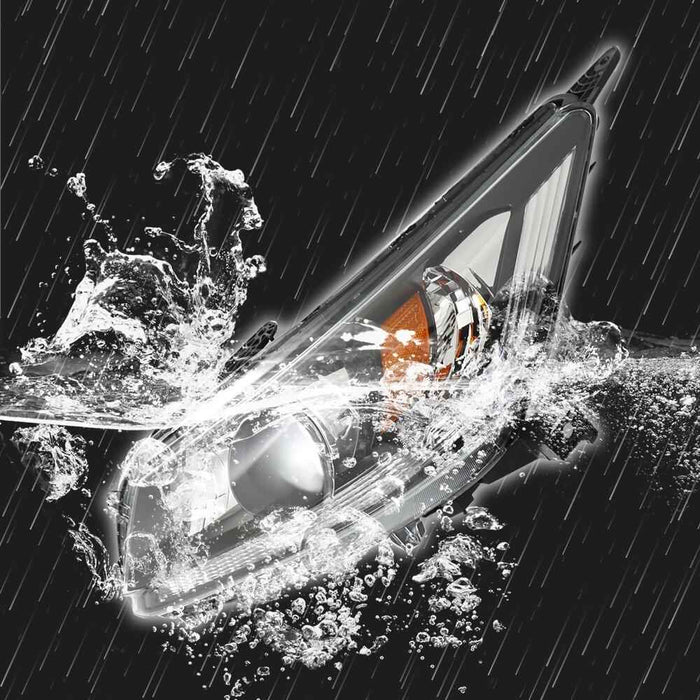 DURAFORCE Black Pair of Headlights Headlampds Assy w/O LED DRL For 2013-2015 Honda Accord