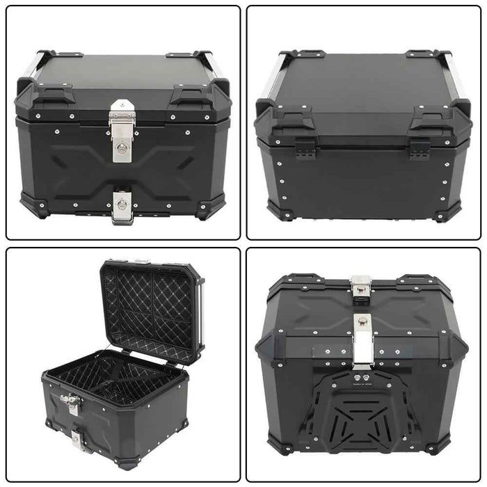 DURAFORCE Tail Box Waterproof Luggage Scooter Trunk Storage Black 55L Motorcycle Top Case