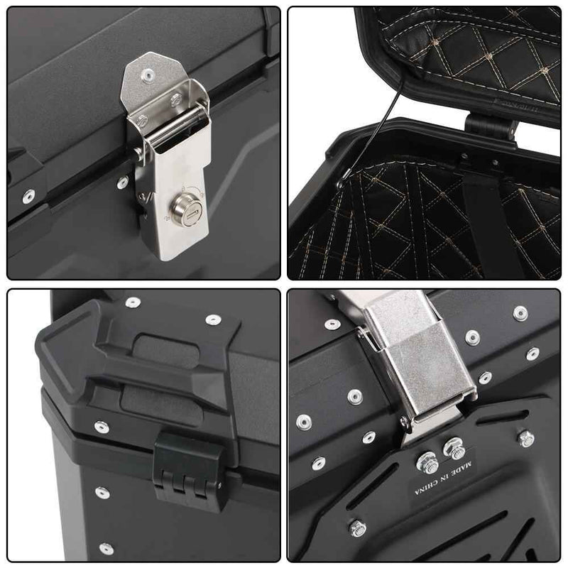 DURAFORCE Tail Box Waterproof Luggage Scooter Trunk Storage Black 55L Motorcycle Top Case