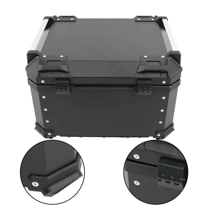 DURAFORCE Tail Box Waterproof Luggage Scooter Trunk Storage Black 55L Motorcycle Top Case