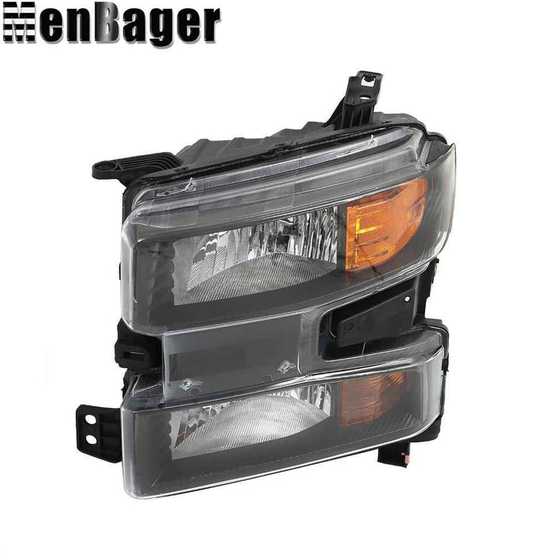 DURAFORCE Left Side For Chevy Silverado 1500 19 20 21 Headlight W/O Bulb Halogen Black