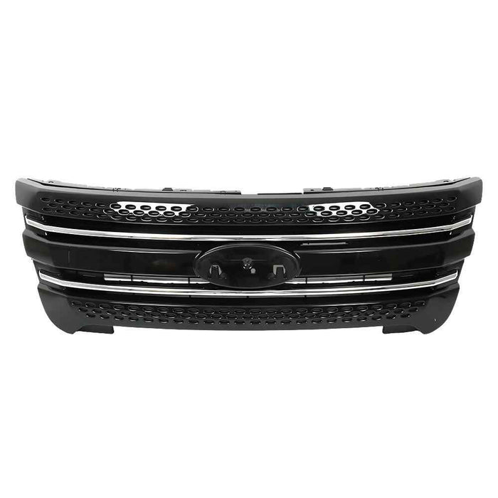 DURAFORCE BB53-8200 Gloss Black Front Upper&Lower Grill Grille For 2011-2015 Ford Explorer