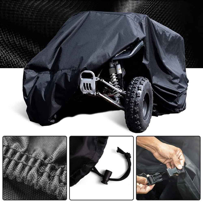 DURAFORCE For popular model Waterproof ATV Cover, Heavy Duty 600D Black Protects 4 Wheeler