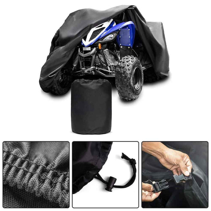 DURAFORCE For popular model Waterproof ATV Cover, Heavy Duty 600D Black Protects 4 Wheeler