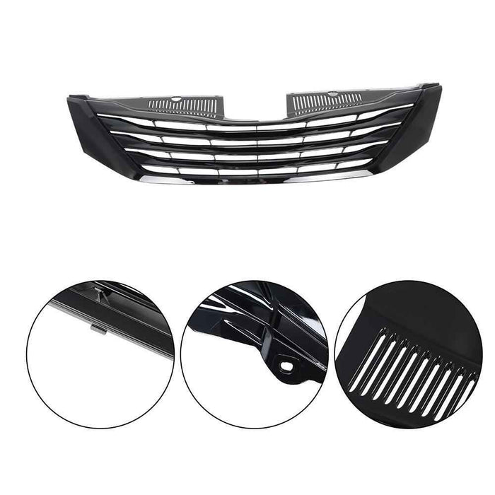 DURAFORCE Front Upper Bumper Grill Grill Black Plastic Fit For Toyota Sienna 2011-2017