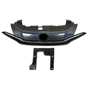 DURAFORCE Front Bumper Grille Black W/Chrome Grill For Honda Civic Coupe 2-Door 2014 2015