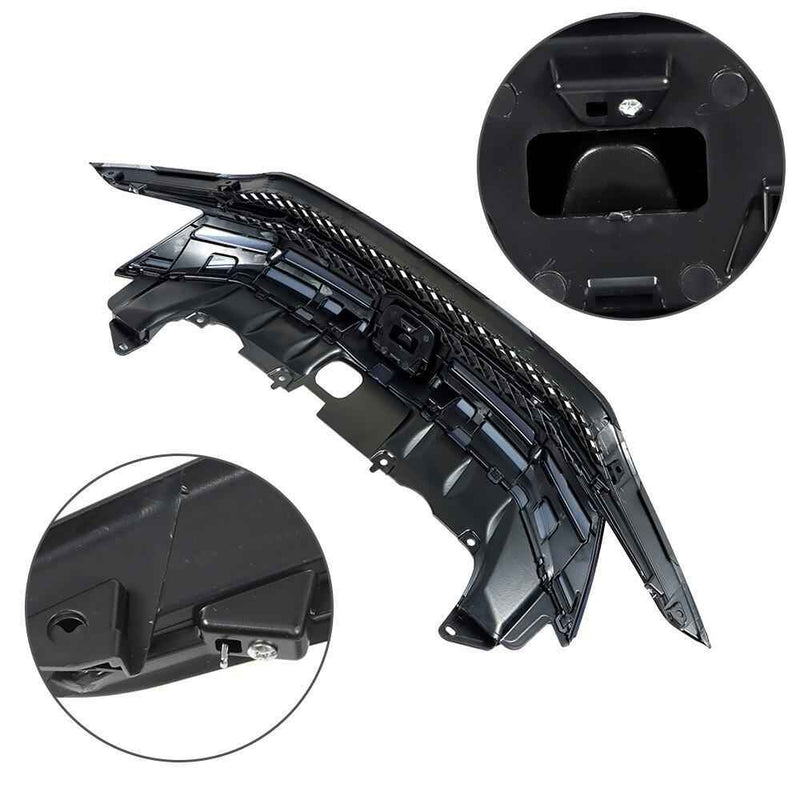 DURAFORCE Front Bumper Grille Black W/Chrome Grill For Honda Civic Coupe 2-Door 2014 2015