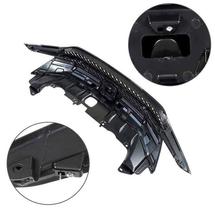 DURAFORCE Front Bumper Grille Black W/Chrome Grill For Honda Civic Coupe 2-Door 2014 2015