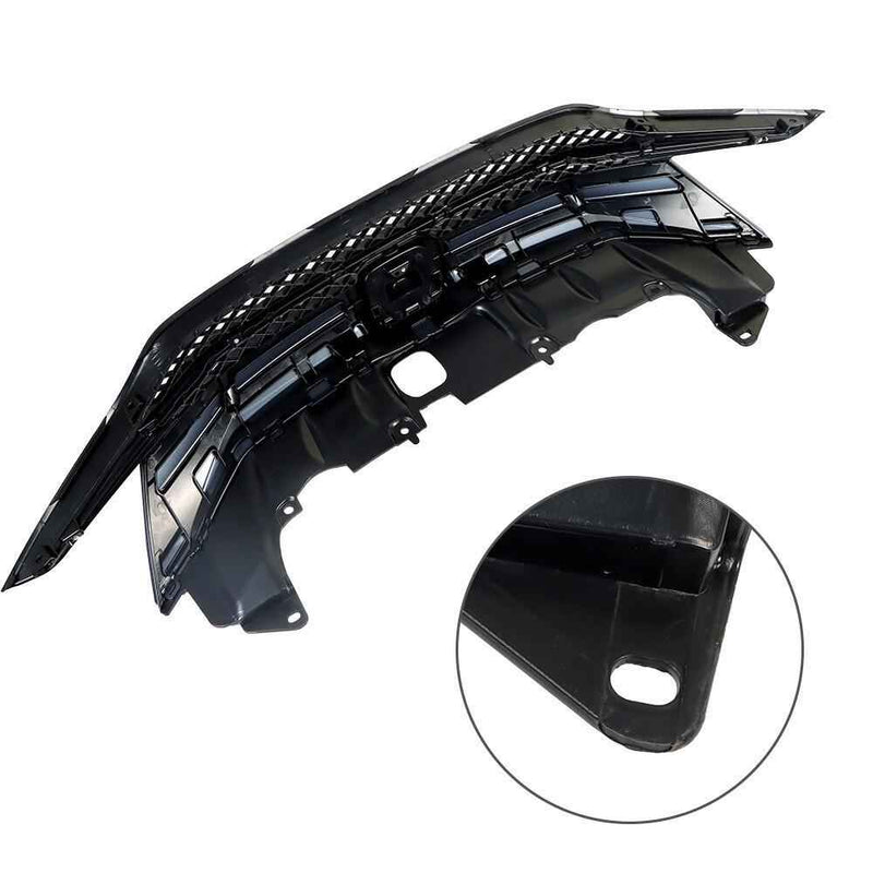 DURAFORCE Front Bumper Grille Black W/Chrome Grill For Honda Civic Coupe 2-Door 2014 2015