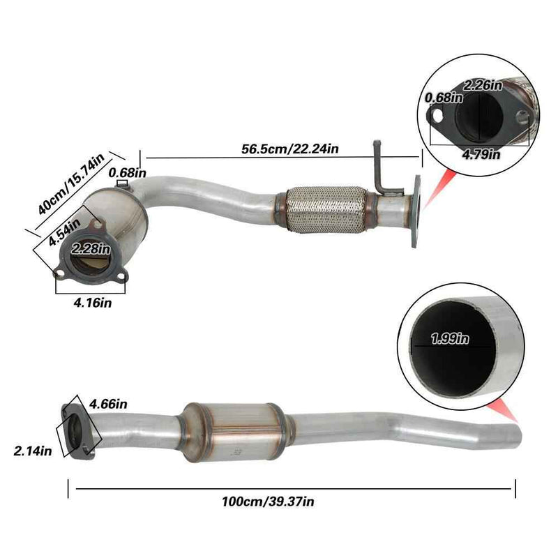 DURAFORCE For Chevy Equinox GMC Terrain 2.4L Front + Rear Catalytic Converters 2010-2014