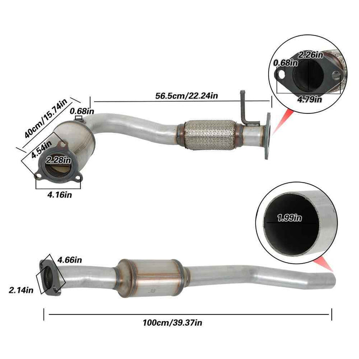 DURAFORCE For Chevy Equinox GMC Terrain 2.4L Front + Rear Catalytic Converters 2010-2014