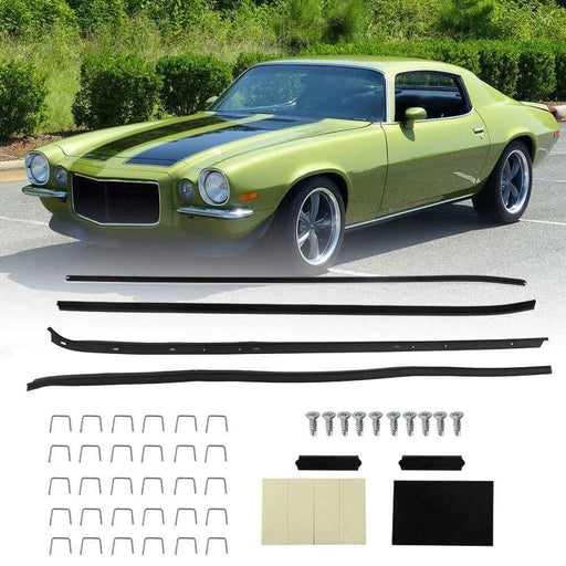 DURAFORCE For 1970-1981 Firebird Camaro Moldings Window Sweep Weatherstrips 4Pcs Chrome
