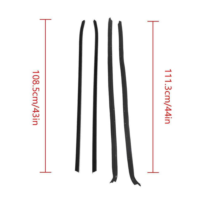 DURAFORCE For 1970-1981 Firebird Camaro Moldings Window Sweep Weatherstrips 4Pcs Chrome