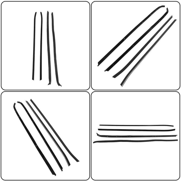 DURAFORCE For 1970-1981 Firebird Camaro Moldings Window Sweep Weatherstrips 4Pcs Chrome