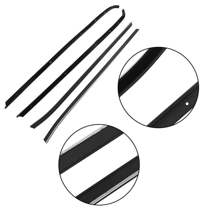 DURAFORCE For 1970-1981 Firebird Camaro Moldings Window Sweep Weatherstrips 4Pcs Chrome