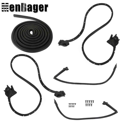 DURAFORCE 5pcs Weatherstrip Kit Door Roofrail Trunk For Camaro Firebird 1970-1981 Black