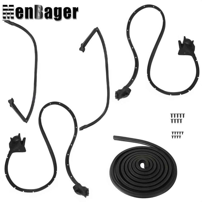 DURAFORCE 5pcs Weatherstrip Kit Door Roofrail Trunk For Camaro Firebird 1970-1981 Black