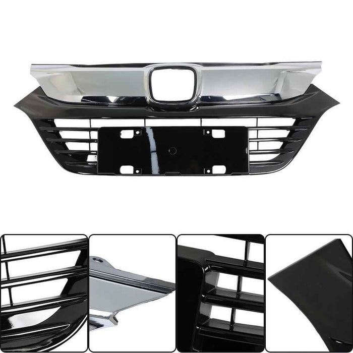 DURAFORCE For Honda HRV HR-V 2019-2021 Chrome Grill Front Bumper Upper Grille ABS Plastic