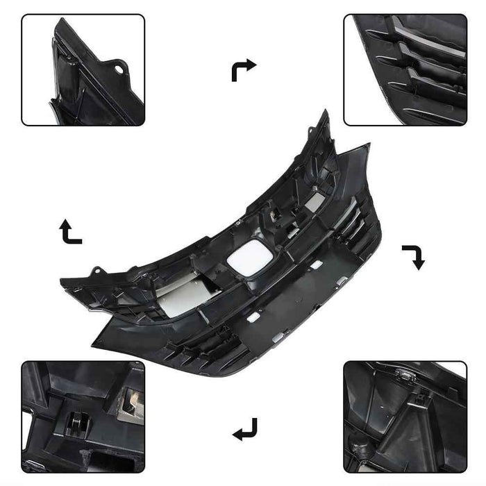 DURAFORCE For Honda HRV HR-V 2019-2021 Chrome Grill Front Bumper Upper Grille ABS Plastic