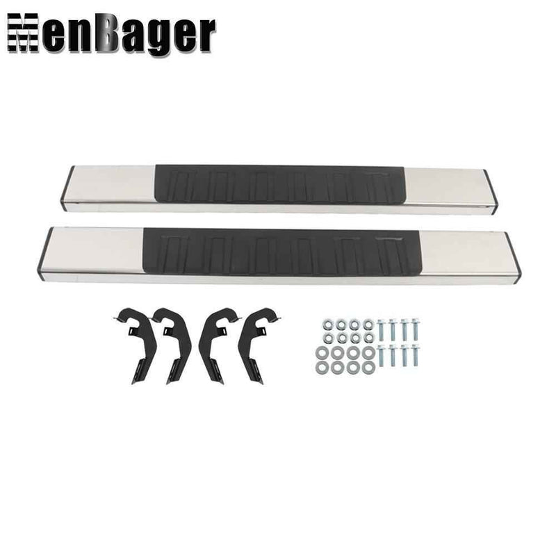 DURAFORCE For 19-22 Silverado Sierra 1500 2500HD 6" Step Bars Running Board Plastic Chrome