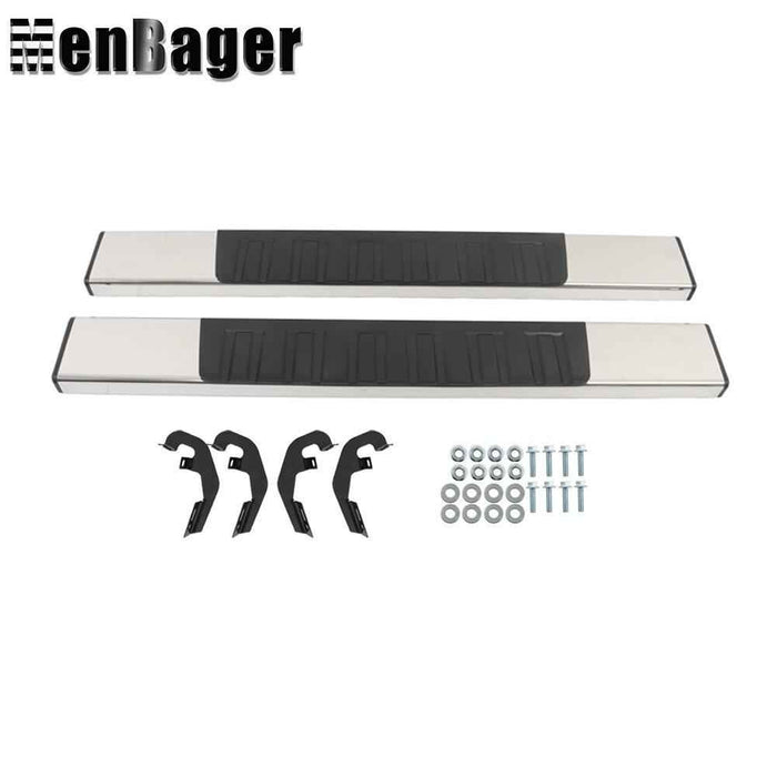 DURAFORCE For 19-22 Silverado Sierra 1500 2500HD 6" Step Bars Running Board Plastic Chrome