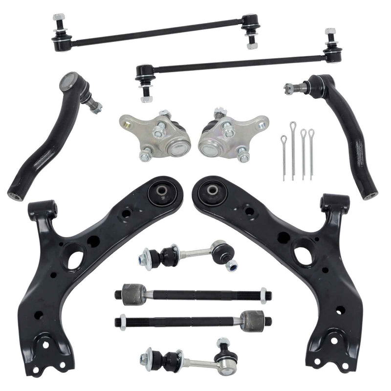 DURAFORCE 12Pc Front Lower Control Arm Ball Joint Tie Rod Kit For 2006-2018 Toyota RAV4