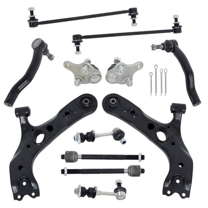 DURAFORCE 12Pc Front Lower Control Arm Ball Joint Tie Rod Kit For 2006-2018 Toyota RAV4
