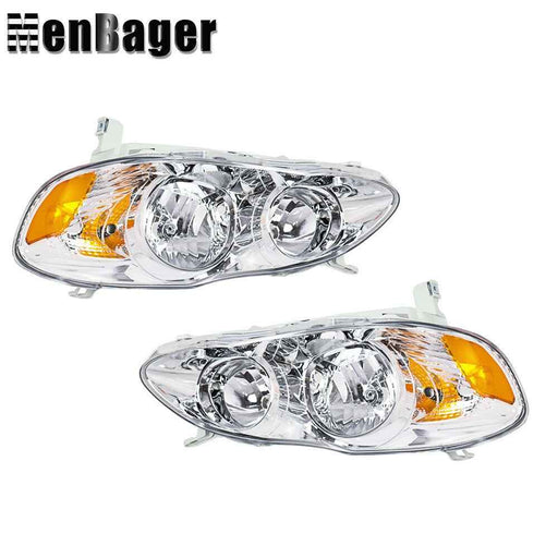 DURAFORCE Pair Headlights Halogen For 2003-2005 2006 2007 2008 Toyota Corolla 8115002200