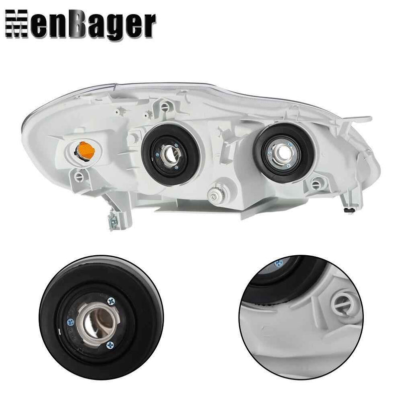 DURAFORCE Pair Headlights Halogen For 2003-2005 2006 2007 2008 Toyota Corolla 8115002200