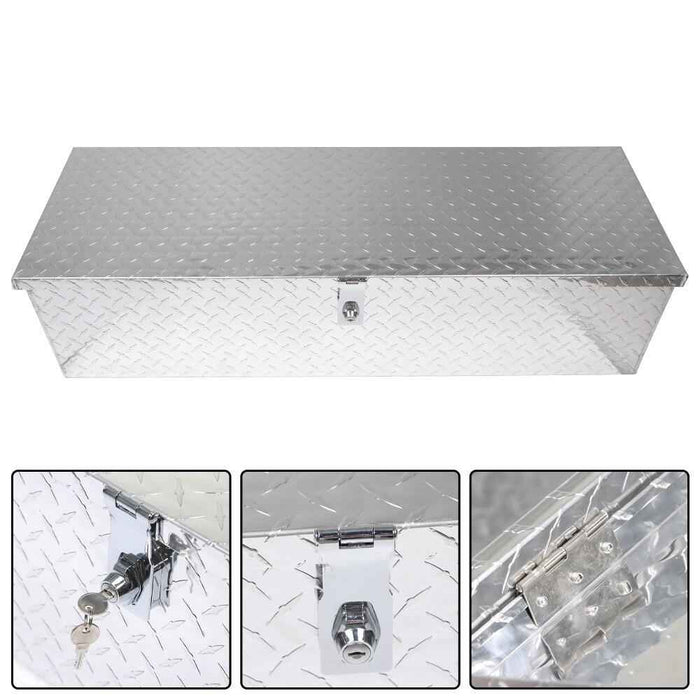 DURAFORCE ALUMINUM PICKUP TRUNK BED TOOL BOX 39"X13"X10" TRAILER STORAGE+LOCK