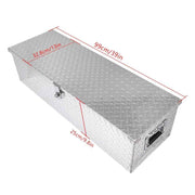 DURAFORCE ALUMINUM PICKUP TRUNK BED TOOL BOX 39"X13"X10" TRAILER STORAGE+LOCK